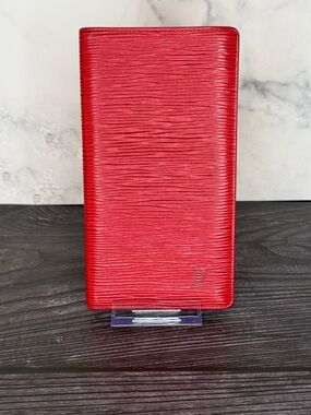 Louis Vuitton Epi Red Long Bifold Wallet | LV Vintage Leather | Authentic
